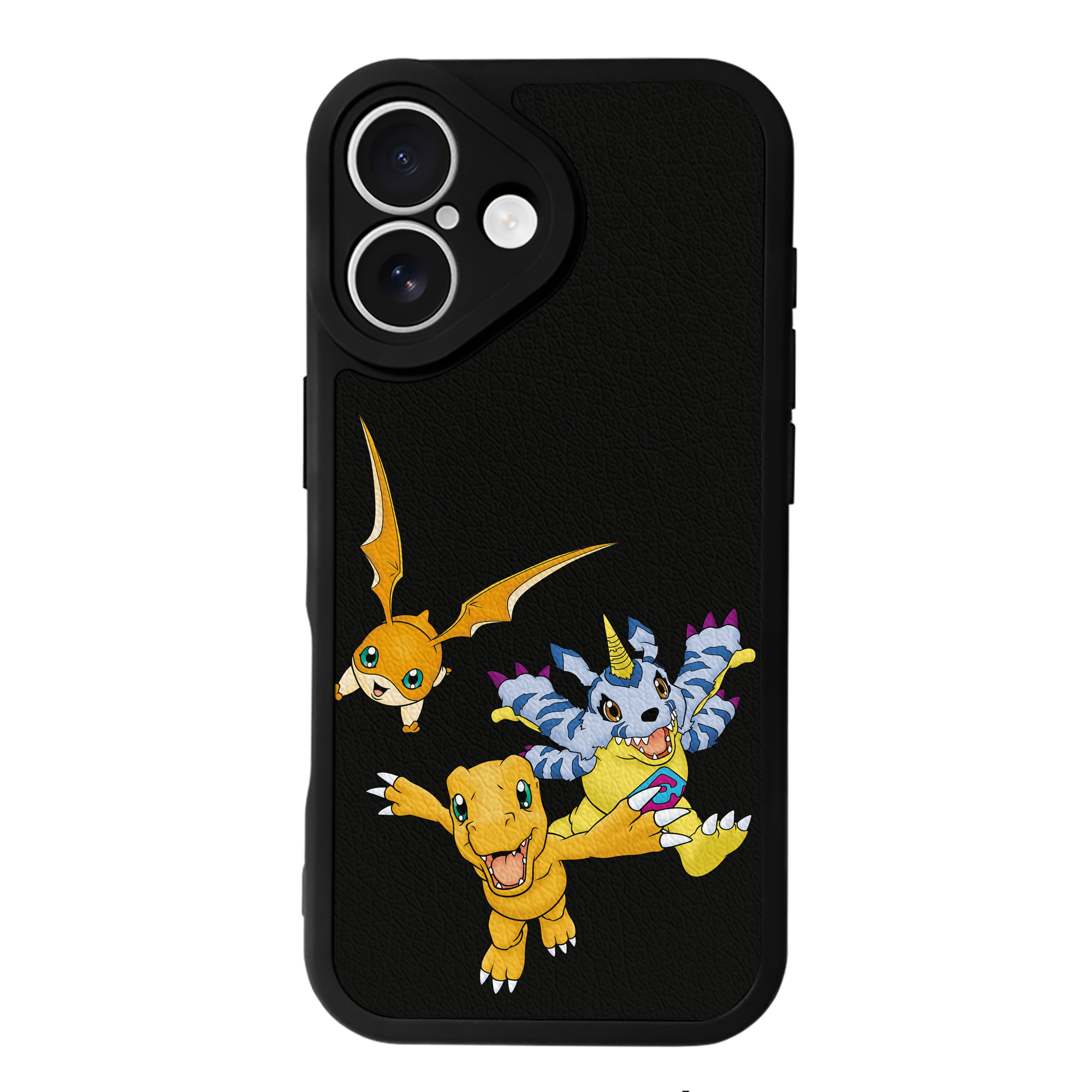 （画像用） Digimon デジタルモンスター/デジモン 【iPhone 16シリーズ対応】シリコンスマホケース（レザー調） 材質：シリコン